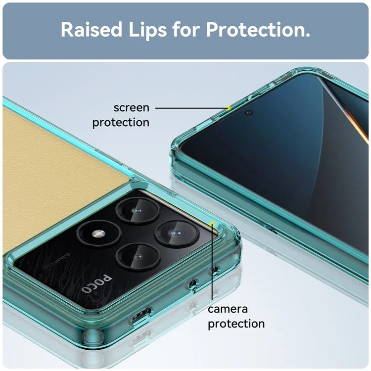 For Xiaomi Poco X6 Pro 5G / Redmi K70E 5G Case TPU Frame Clear Acrylic Back Cover
