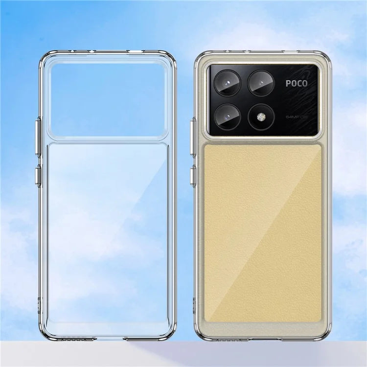 For Xiaomi Poco X6 Pro 5G / Redmi K70E 5G Case TPU Frame Clear Acrylic Back Cover