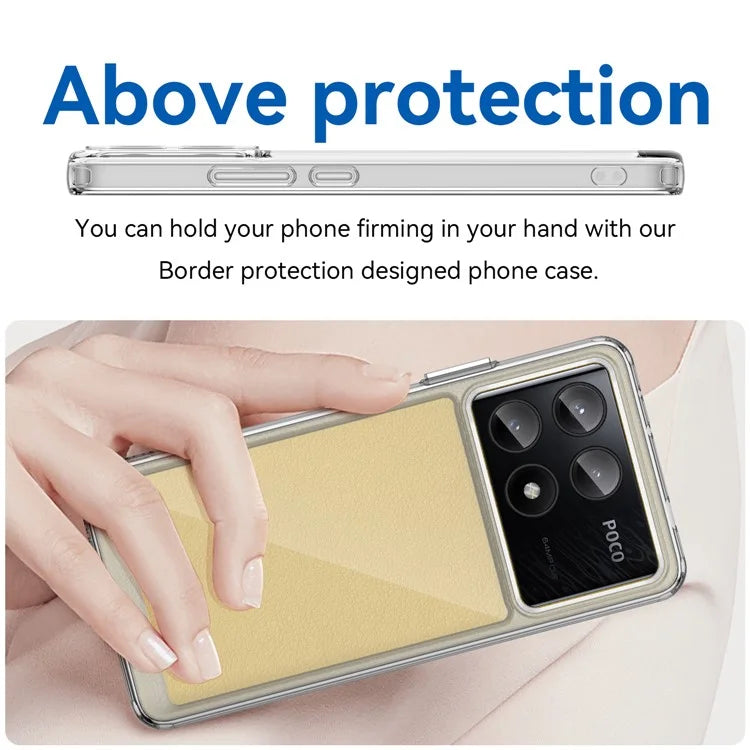 For Xiaomi Poco X6 Pro 5G / Redmi K70E 5G Case TPU Frame Clear Acrylic Back Cover