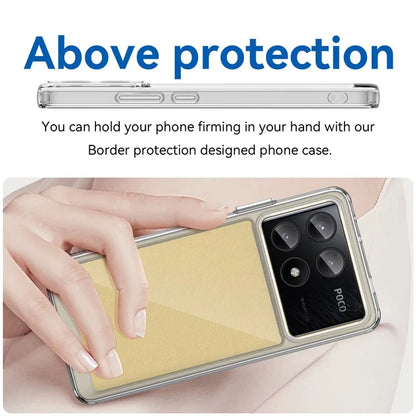 For Xiaomi Poco X6 Pro 5G / Redmi K70E 5G Case TPU Frame Clear Acrylic Back Cover