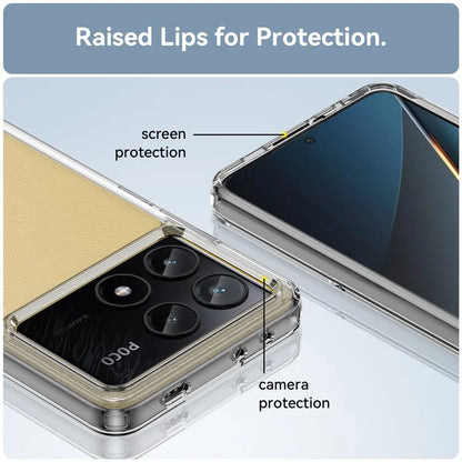 For Xiaomi Poco X6 Pro 5G / Redmi K70E 5G Case TPU Frame Clear Acrylic Back Cover