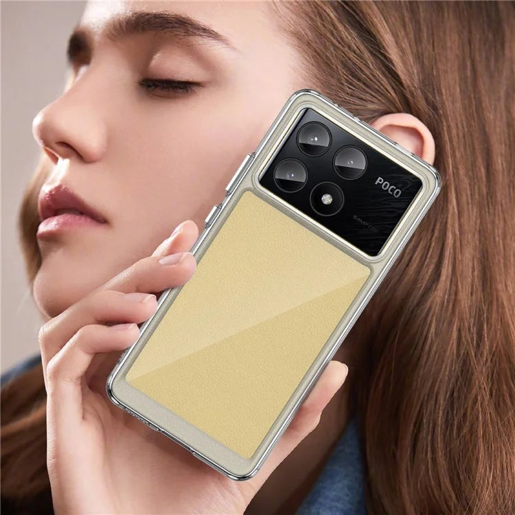 For Xiaomi Poco X6 Pro 5G / Redmi K70E 5G Case TPU Frame Clear Acrylic Back Cover