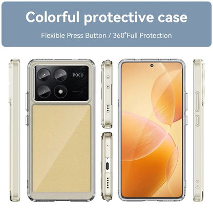 For Xiaomi Poco X6 Pro 5G / Redmi K70E 5G Case TPU Frame Clear Acrylic Back Cover
