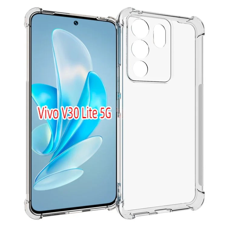 IDEWEI For vivo V30 Lite 5G Slim Case Four Corners Airbag Soft TPU Clear Phone Shell