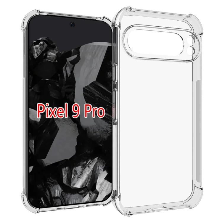 IDEWEI For Google Pixel 9 Pro Clear Case Four Corners Airbag Soft TPU Shockproof Phone Cover