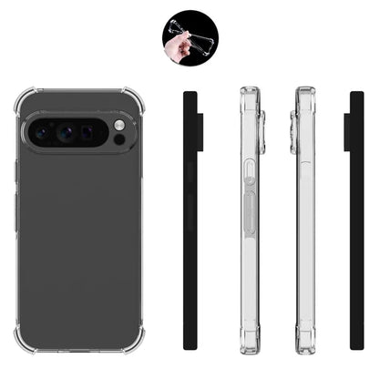 IDEWEI For Google Pixel 9 Pro Clear Case Four Corners Airbag Soft TPU Shockproof Phone Cover
