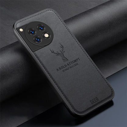 For OnePlus Ace 3 5G / 12R 5G Protective Case Deer Pattern PU Leather+PC+TPU Phone Cover