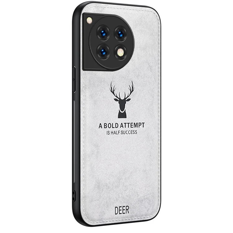 For OnePlus Ace 3 5G / 12R 5G Protective Case Deer Pattern PU Leather+PC+TPU Phone Cover
