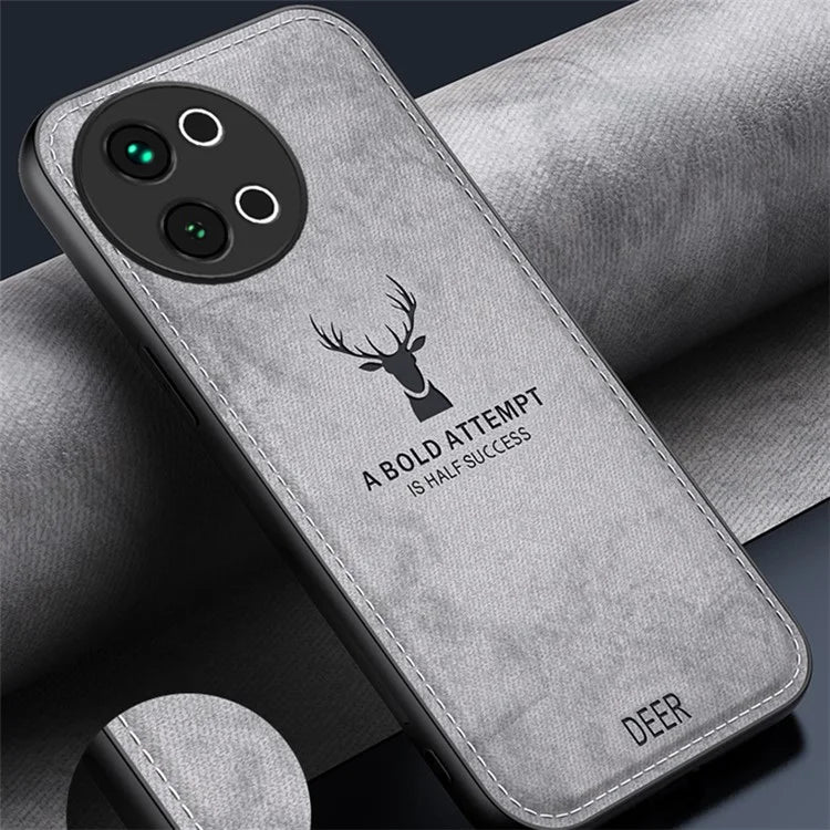 For vivo S18e 5G Shockproof Case Deer Pattern PU Leather+PC+TPU Phone Cover