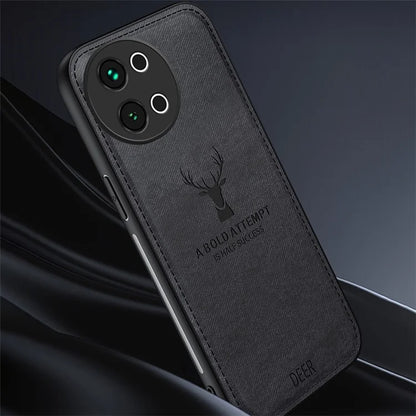 For vivo S18e 5G Shockproof Case Deer Pattern PU Leather+PC+TPU Phone Cover