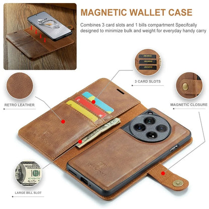 DG.MING for OnePlus 12 5G Case Detachable Split Leather Phone Cover with Stand Wallet