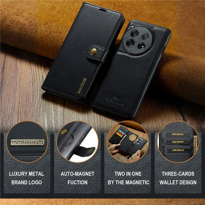 DG.MING for OnePlus 12 5G Case Detachable Split Leather Phone Cover with Stand Wallet