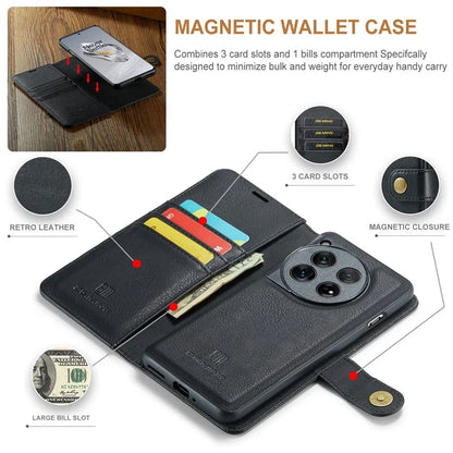 DG.MING for OnePlus 12 5G Case Detachable Split Leather Phone Cover with Stand Wallet
