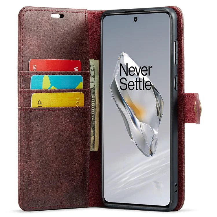 DG.MING for OnePlus 12 5G Case Detachable Split Leather Phone Cover with Stand Wallet