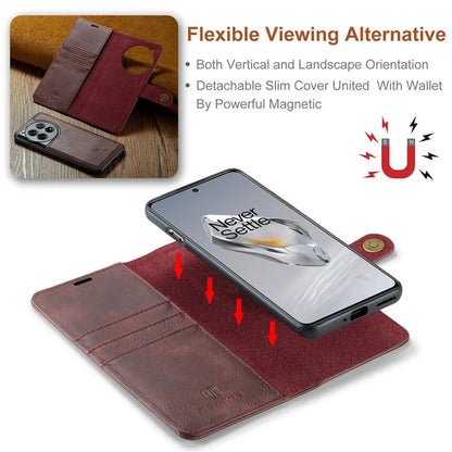 DG.MING for OnePlus 12 5G Case Detachable Split Leather Phone Cover with Stand Wallet