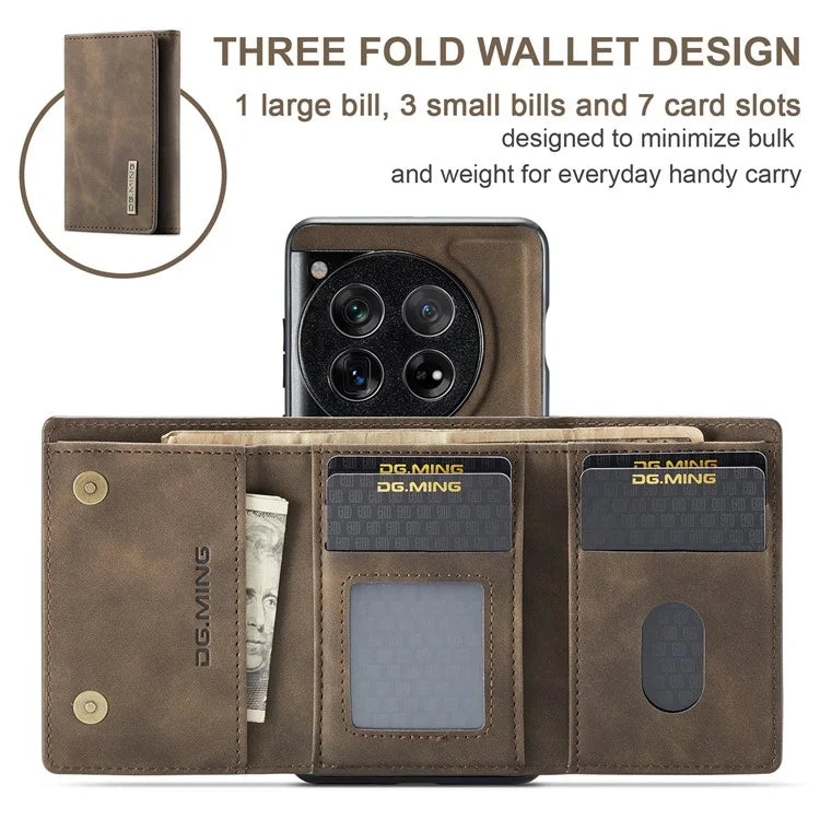 DG.MING M1 Series for OnePlus 12 5G Case Detachable Wallet Phone Cover