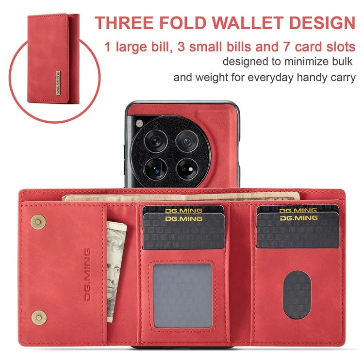 DG.MING M1 Series for OnePlus 12 5G Case Detachable Wallet Phone Cover