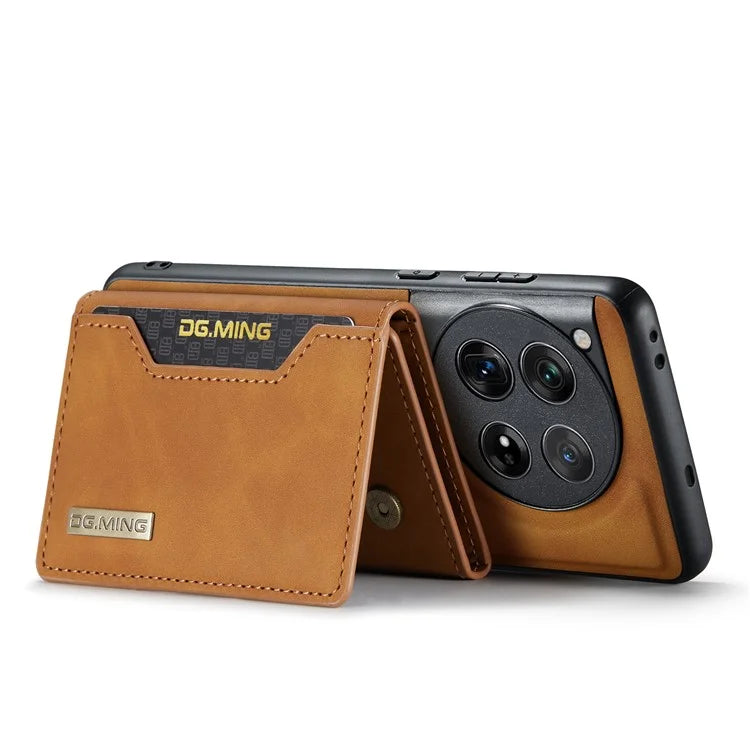 DG.MING M2 Series for OnePlus 12 5G Kickstand Case Detachable Magnetic Wallet Phone Cover