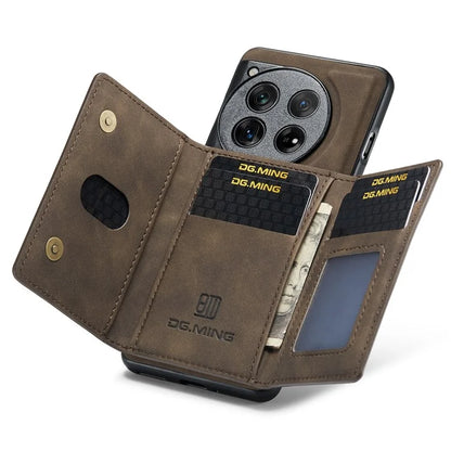 DG.MING M2 Series for OnePlus 12 5G Kickstand Case Detachable Magnetic Wallet Phone Cover