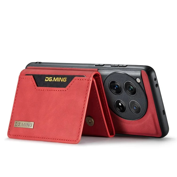 DG.MING M2 Series for OnePlus 12 5G Kickstand Case Detachable Magnetic Wallet Phone Cover