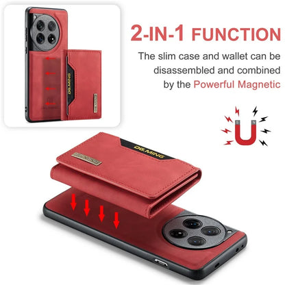 DG.MING M2 Series for OnePlus 12 5G Kickstand Case Detachable Magnetic Wallet Phone Cover