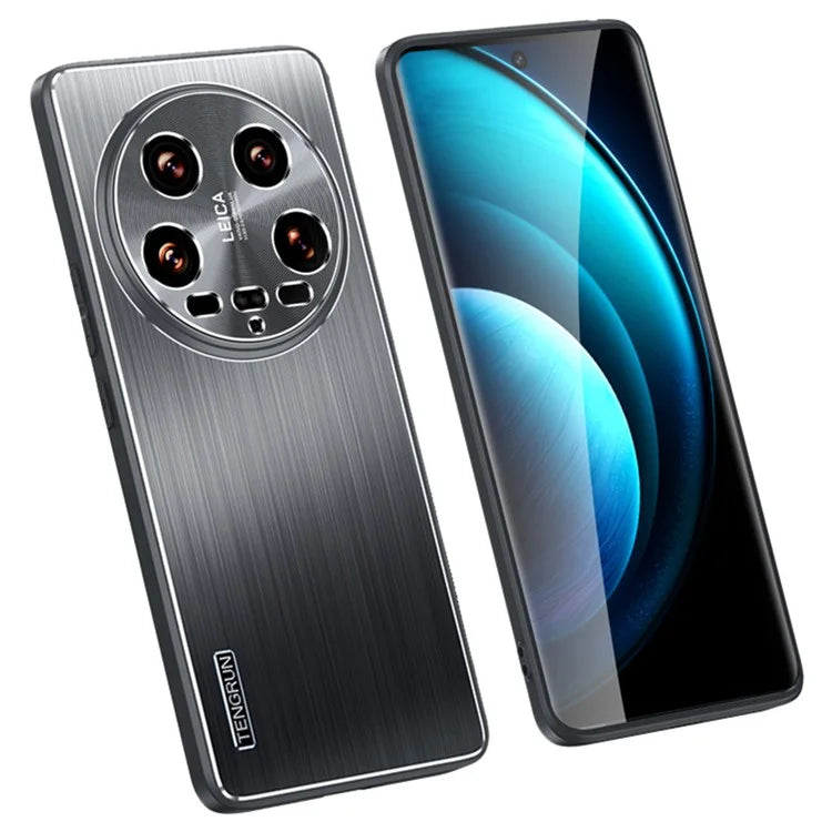 Protective Case for Xiaomi 14 Ultra Brushed Anti-Scratch TPU + Metal Back Phone Cover