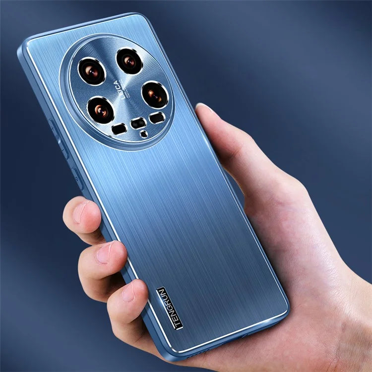 Protective Case for Xiaomi 14 Ultra Brushed Anti-Scratch TPU + Metal Back Phone Cover