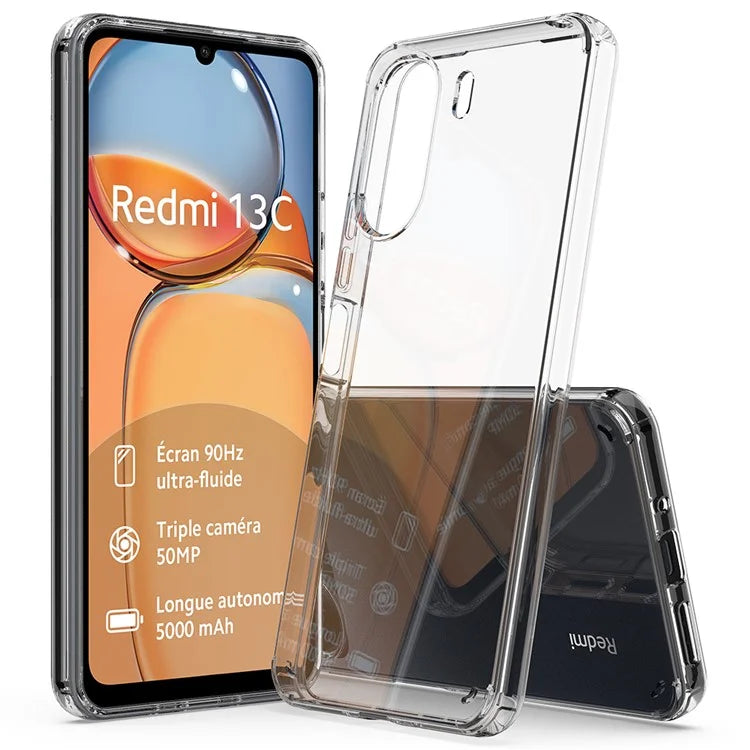 For Xiaomi Redmi 13C 4G / Poco C65 4G Clear Case TPU+Acrylic Anti-Scratch Phone Cover