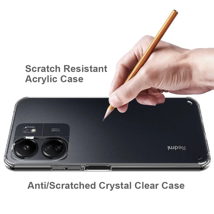 For Xiaomi Redmi 13C 4G / Poco C65 4G Clear Case TPU+Acrylic Anti-Scratch Phone Cover