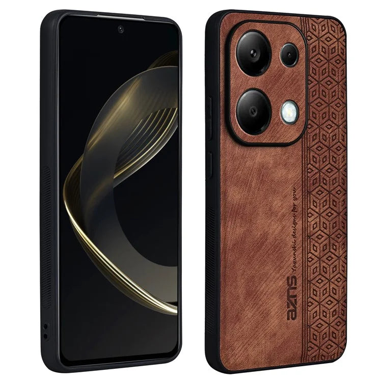 AZNS For Xiaomi Redmi Note 13 Pro 4G / Poco M6 Pro 4G Case Shockproof PU Leather Covered TPU Phone Shell