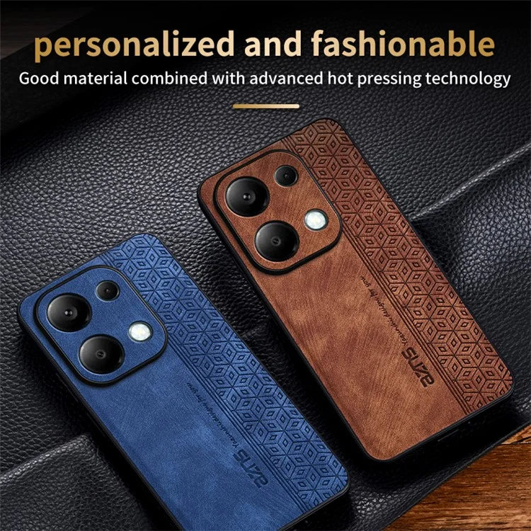 AZNS For Xiaomi Redmi Note 13 Pro 4G / Poco M6 Pro 4G Case Shockproof PU Leather Covered TPU Phone Shell