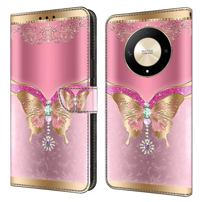 For Honor Magic6 Lite 5G / X9b 5G Wallet Case Anti-Drop 3D Pattern Printing Phone Cover