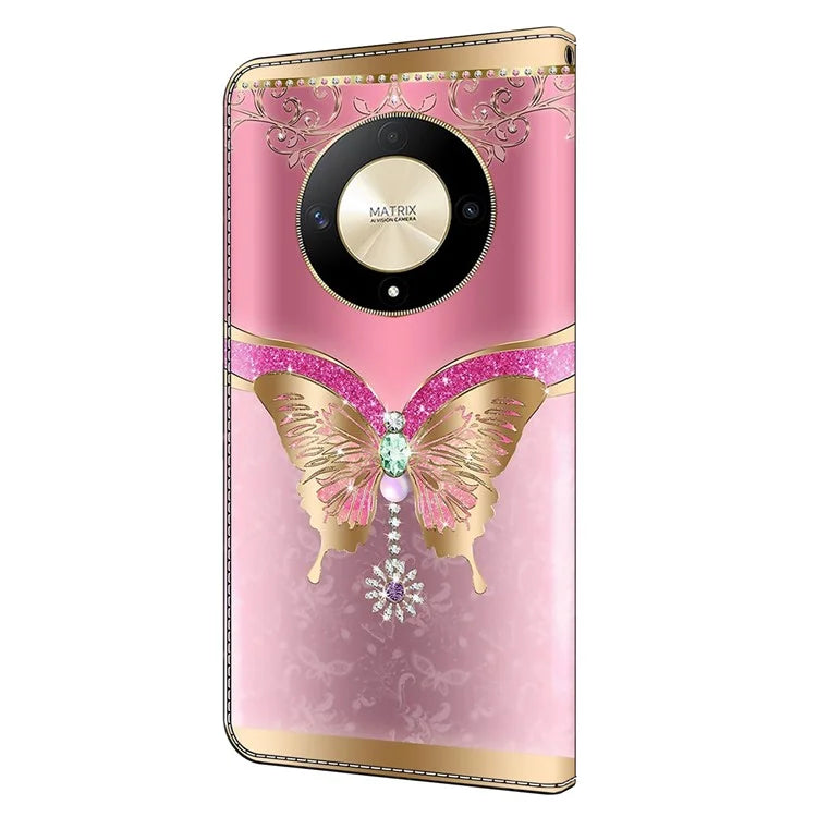 For Honor Magic6 Lite 5G / X9b 5G Wallet Case Anti-Drop 3D Pattern Printing Phone Cover
