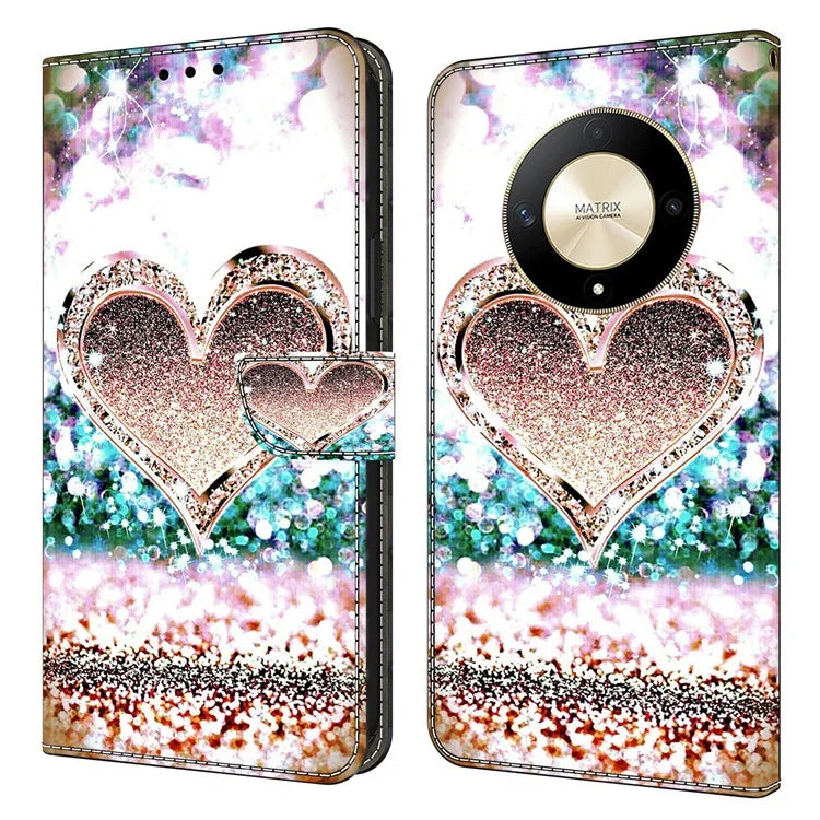 For Honor Magic6 Lite 5G / X9b 5G Wallet Case Anti-Drop 3D Pattern Printing Phone Cover