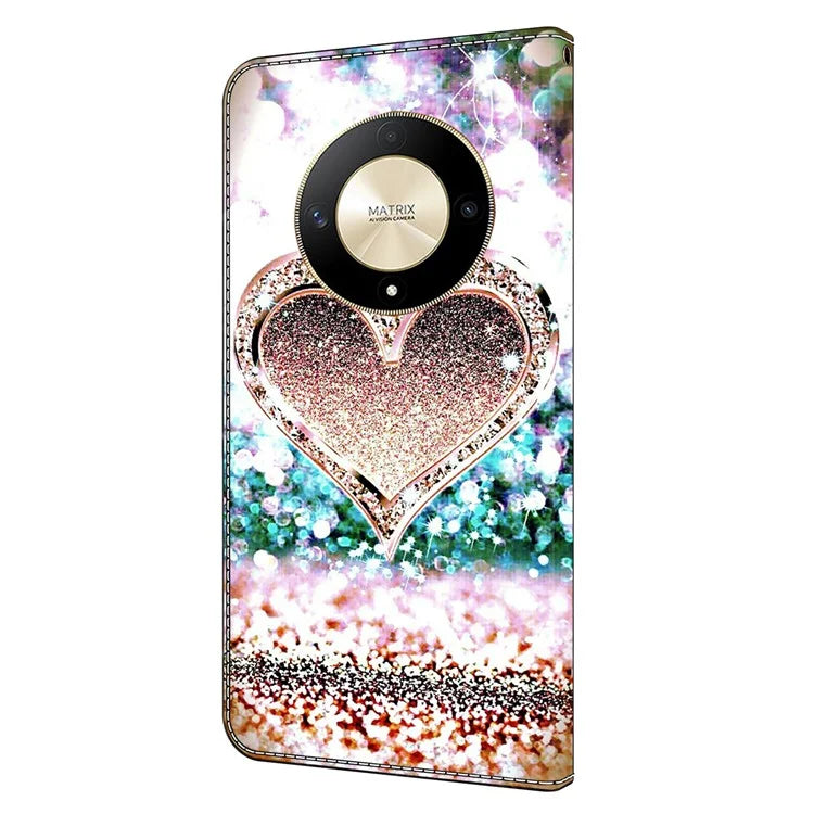 For Honor Magic6 Lite 5G / X9b 5G Wallet Case Anti-Drop 3D Pattern Printing Phone Cover