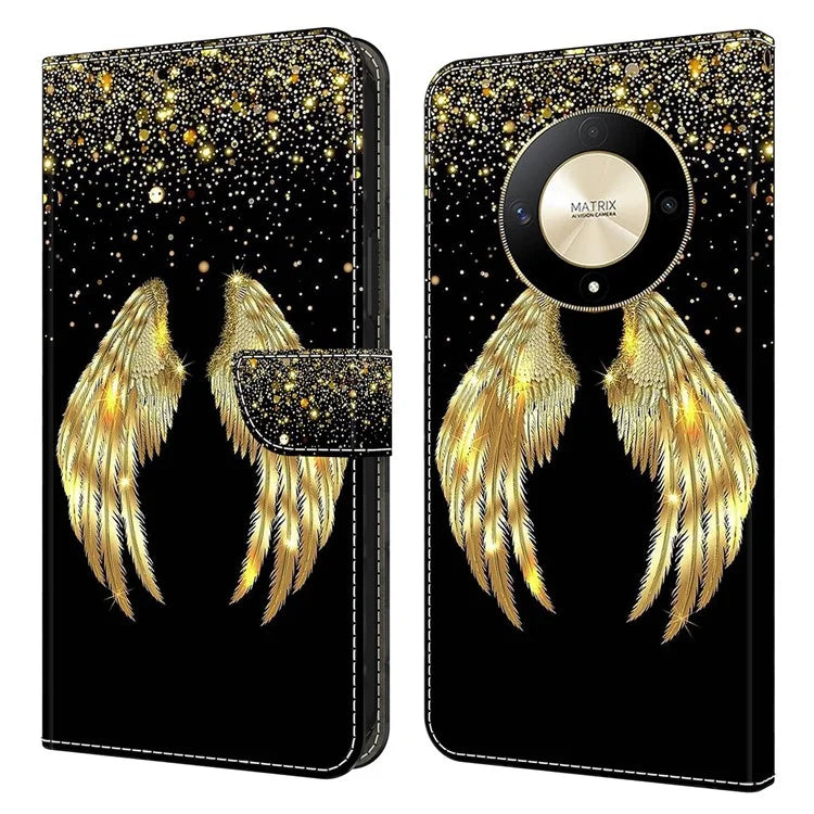 For Honor Magic6 Lite 5G / X9b 5G Wallet Case Anti-Drop 3D Pattern Printing Phone Cover