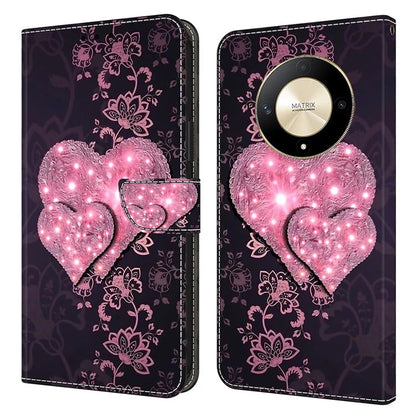 For Honor Magic6 Lite 5G / X9b 5G Wallet Case Anti-Drop 3D Pattern Printing Phone Cover