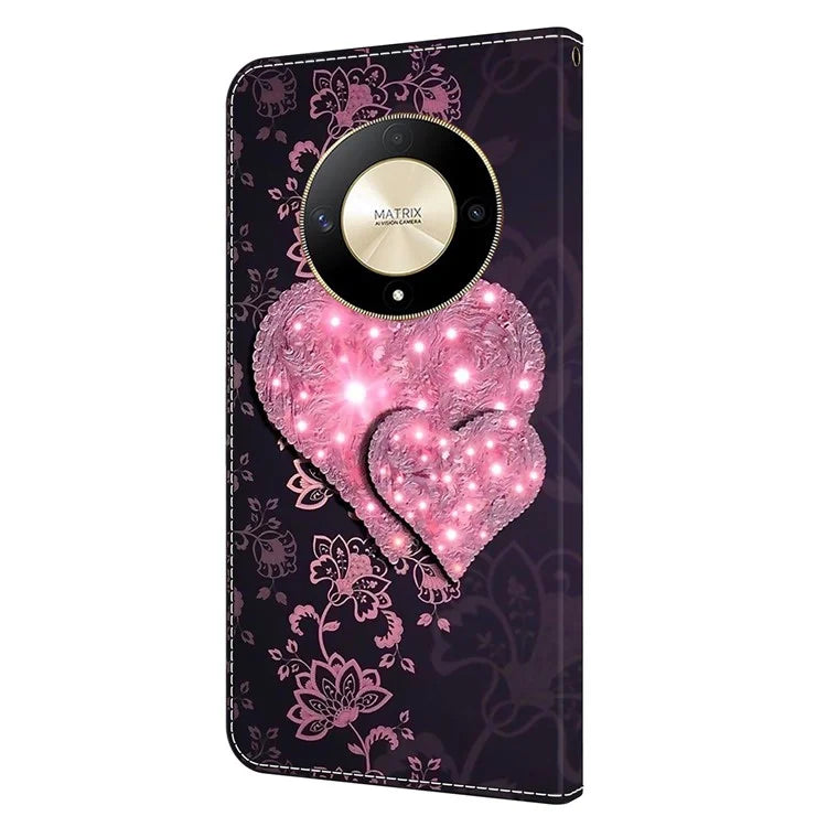 For Honor Magic6 Lite 5G / X9b 5G Wallet Case Anti-Drop 3D Pattern Printing Phone Cover