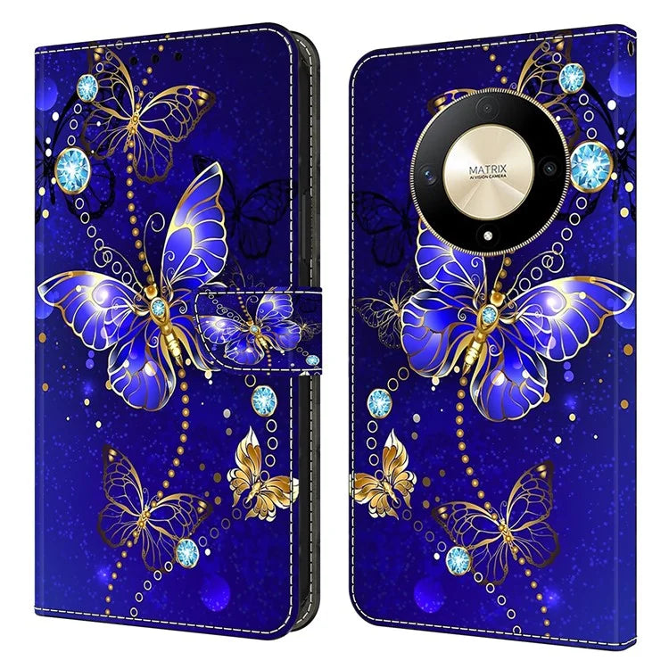 For Honor Magic6 Lite 5G / X9b 5G Wallet Case Anti-Drop 3D Pattern Printing Phone Cover