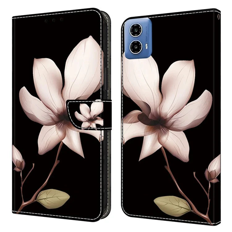 For Motorola Moto G34 5G Case PU Leather 3D Pattern Wallet Phone Cover with Standing Function