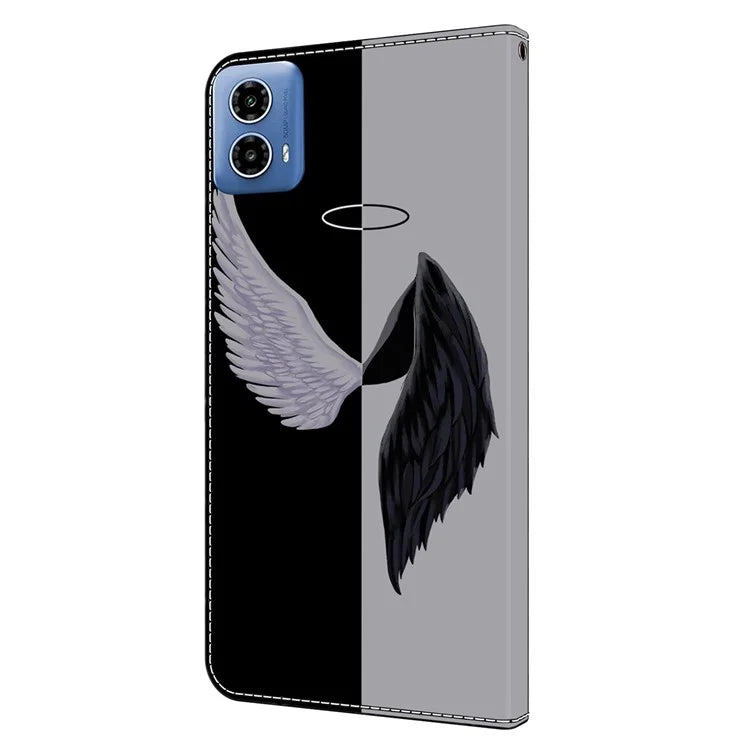For Motorola Moto G34 5G Case PU Leather 3D Pattern Wallet Phone Cover with Standing Function
