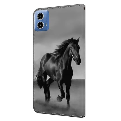 For Motorola Moto G34 5G Case PU Leather 3D Pattern Wallet Phone Cover with Standing Function