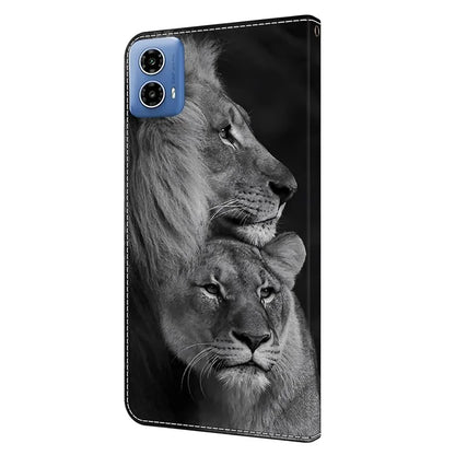 For Motorola Moto G34 5G Case PU Leather 3D Pattern Wallet Phone Cover with Standing Function