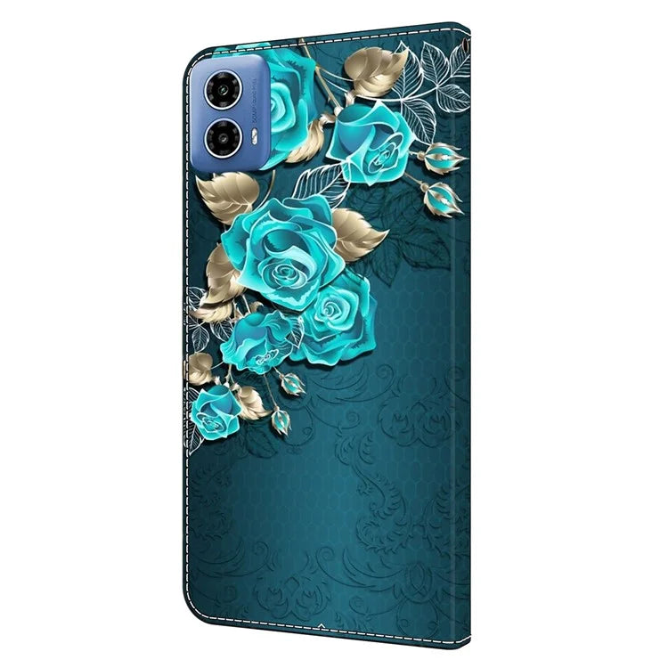 For Motorola Moto G34 5G Case PU Leather 3D Pattern Wallet Phone Cover with Standing Function