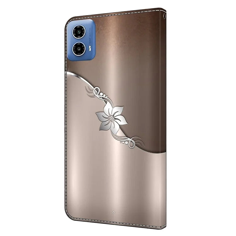 For Motorola Moto G34 5G Case PU Leather 3D Pattern Wallet Phone Cover with Standing Function