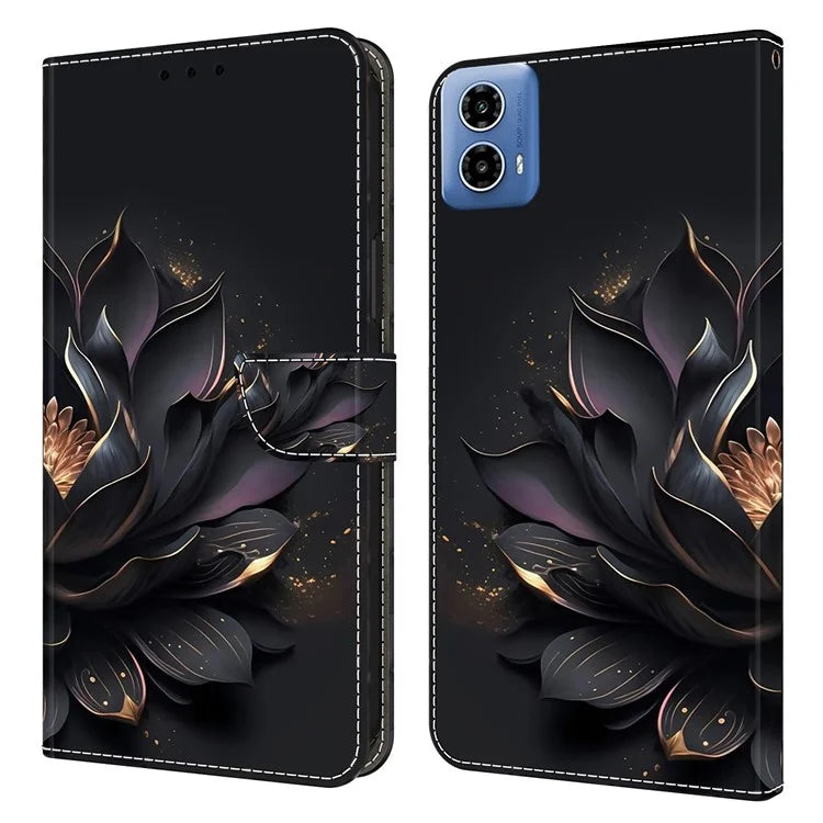 For Motorola Moto G34 5G Case PU Leather 3D Pattern Wallet Phone Cover with Standing Function