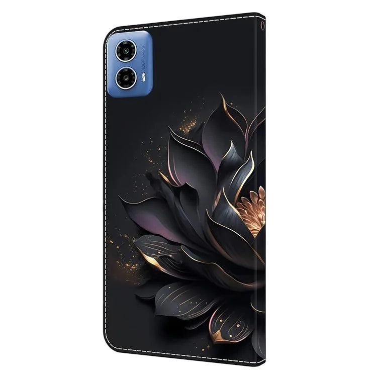 For Motorola Moto G34 5G Case PU Leather 3D Pattern Wallet Phone Cover with Standing Function