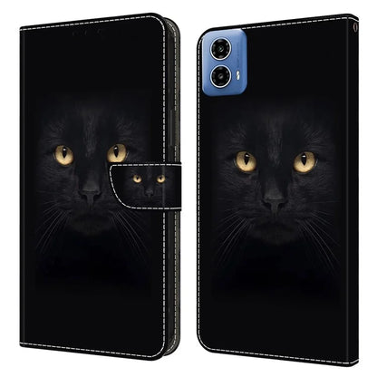 For Motorola Moto G34 5G Case PU Leather 3D Pattern Wallet Phone Cover with Standing Function