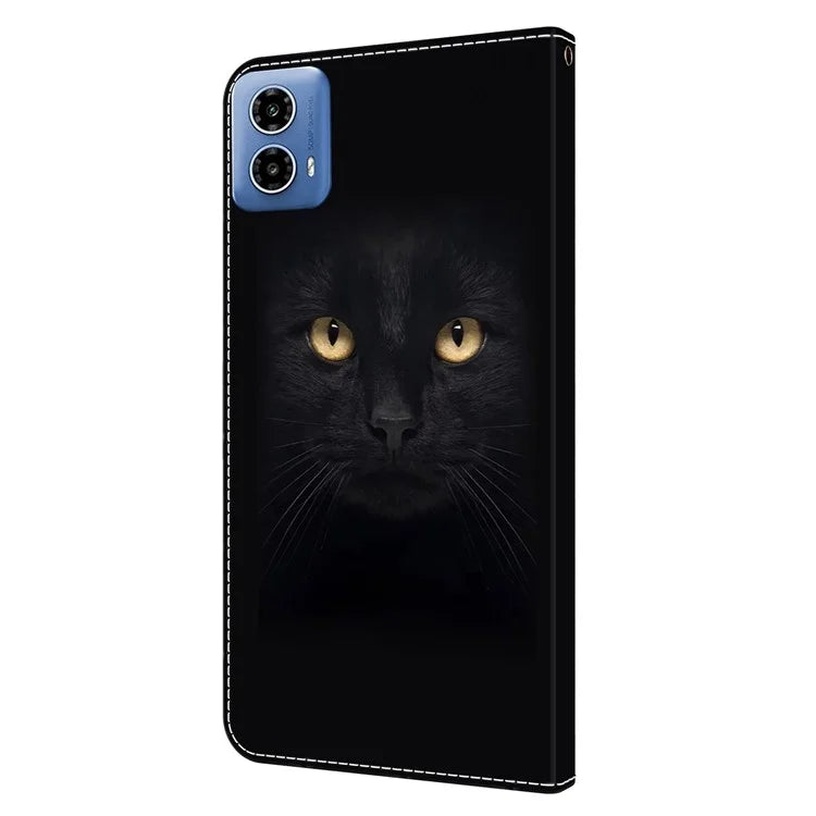 For Motorola Moto G34 5G Case PU Leather 3D Pattern Wallet Phone Cover with Standing Function