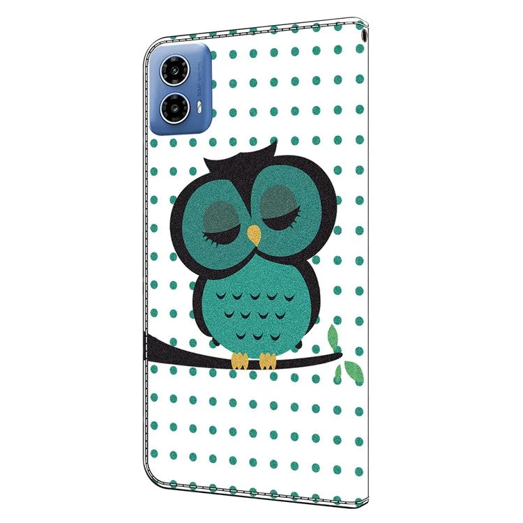 For Motorola Moto G34 5G Case PU Leather 3D Pattern Wallet Phone Cover with Standing Function